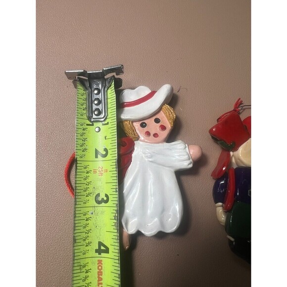 Lot Of 3 Christmas Expressions Ceramic Cowboy Hanging Ornaments Holiday - Picture 8 of 9